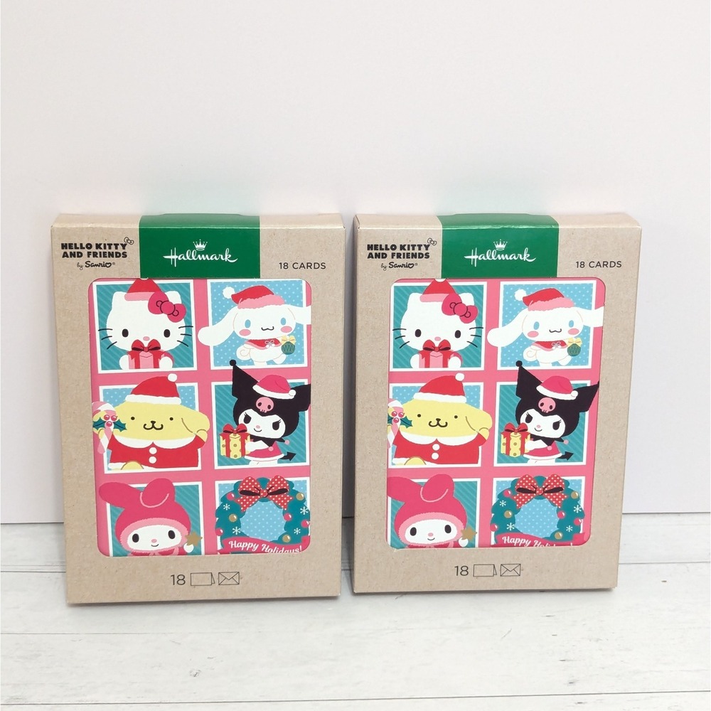 Hallmark Sanrio Hello Kitty & Friends Christmas Cards (2 Boxes, 18 cards each)